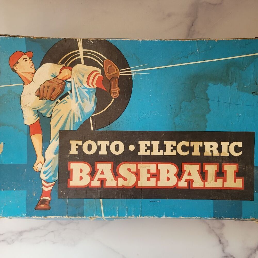 1954 Cadaco Ellis Foto Electric  baseball game realism fan lights up working con